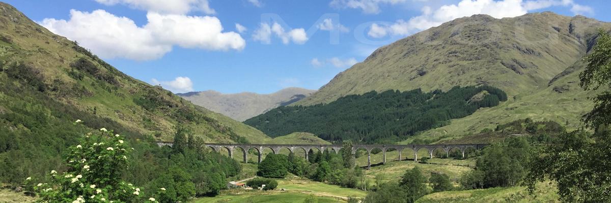 Motorradurlaub mit dem eigenen Motorrad nach Schottland, Harry Potter Zug Viadukt