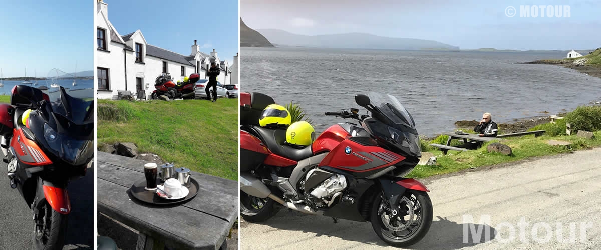 Kaffeepause im Applecross Pub auf der Motorradreise durch Schottland mit Motour und eigenem Motor