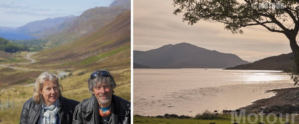 zwei Biker im Glen Coe valley Motortour Schottland